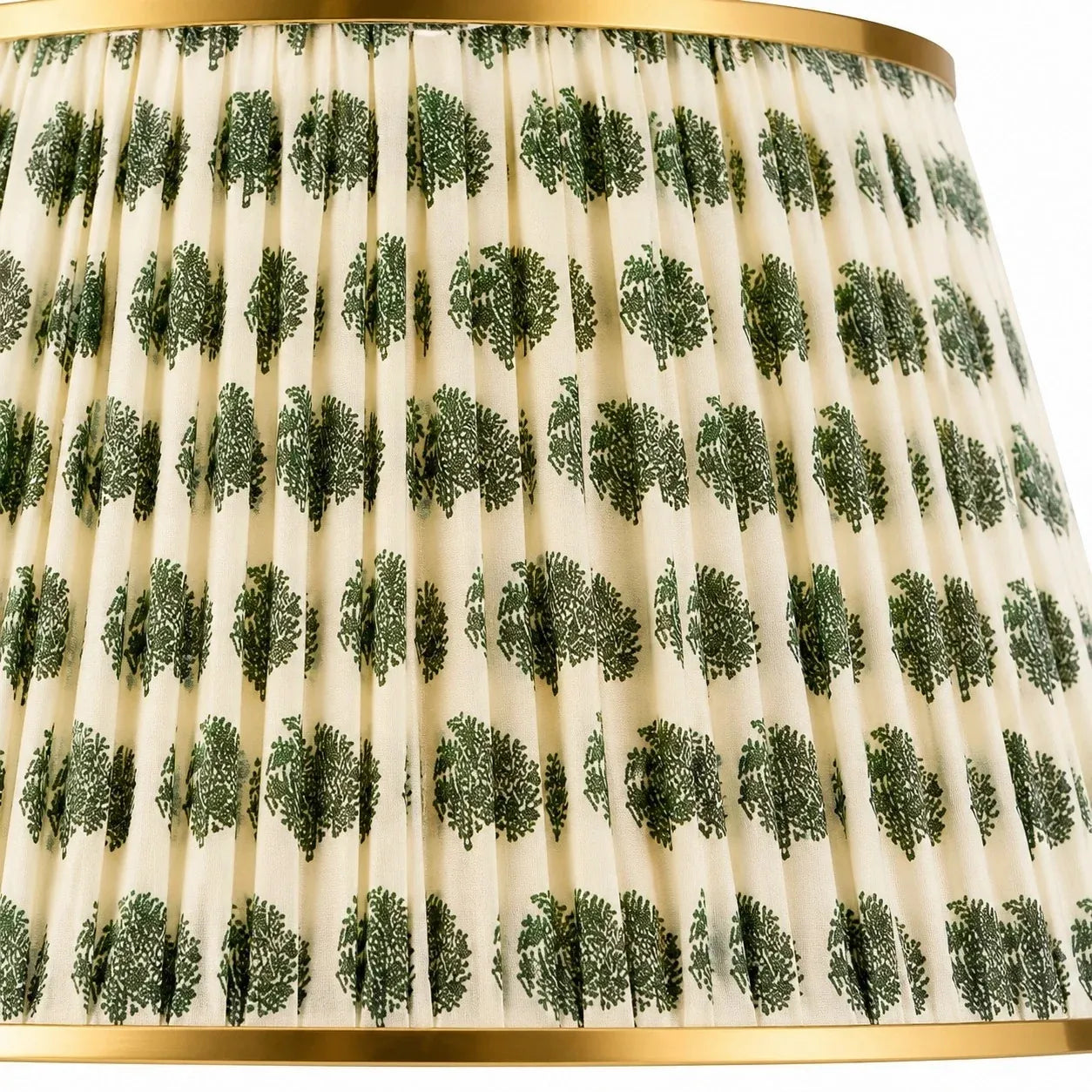 Avelora floral block print pleated shade close-up