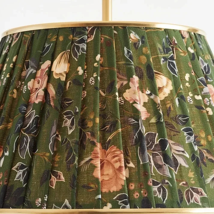 Avelora green floral pleated shade close-up