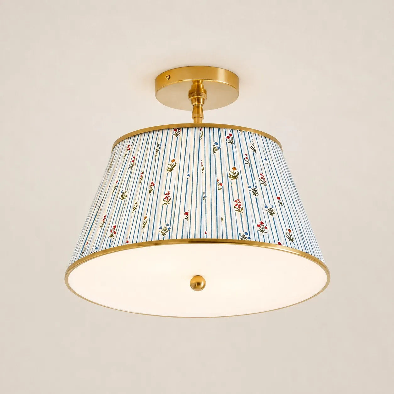 Avelora blue stripe pleated ceiling lamp