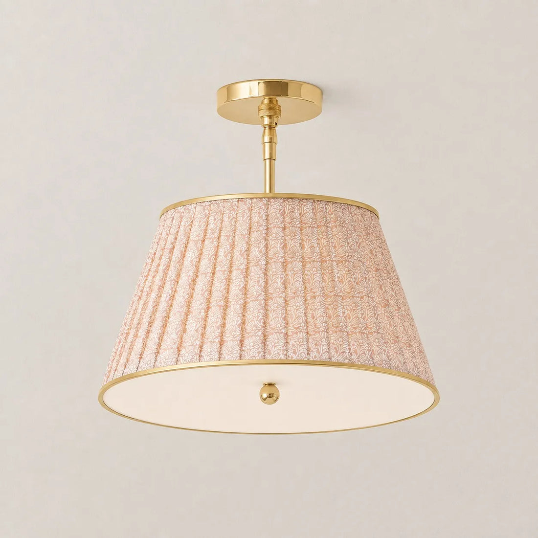Avelora pink floral print pleated ceiling lamp