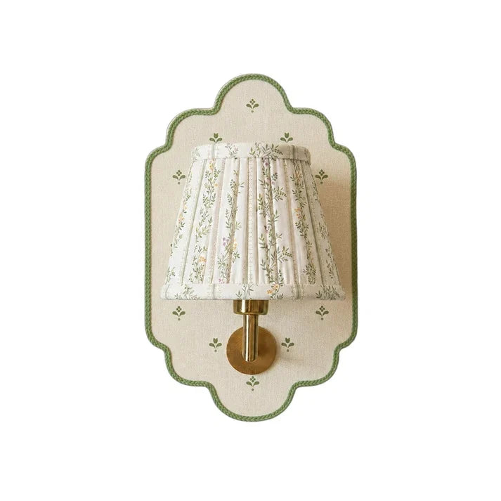 Avelora white floral fabric wall sconce