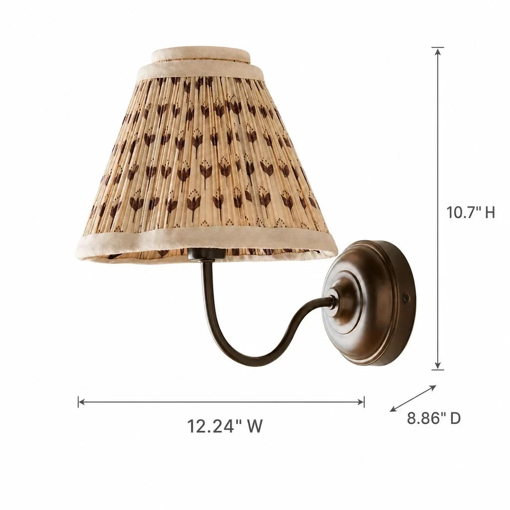 Avelora wall sconce dimensions, 12.24 inches wide by 8.86 inches deep by 10.7 inches high