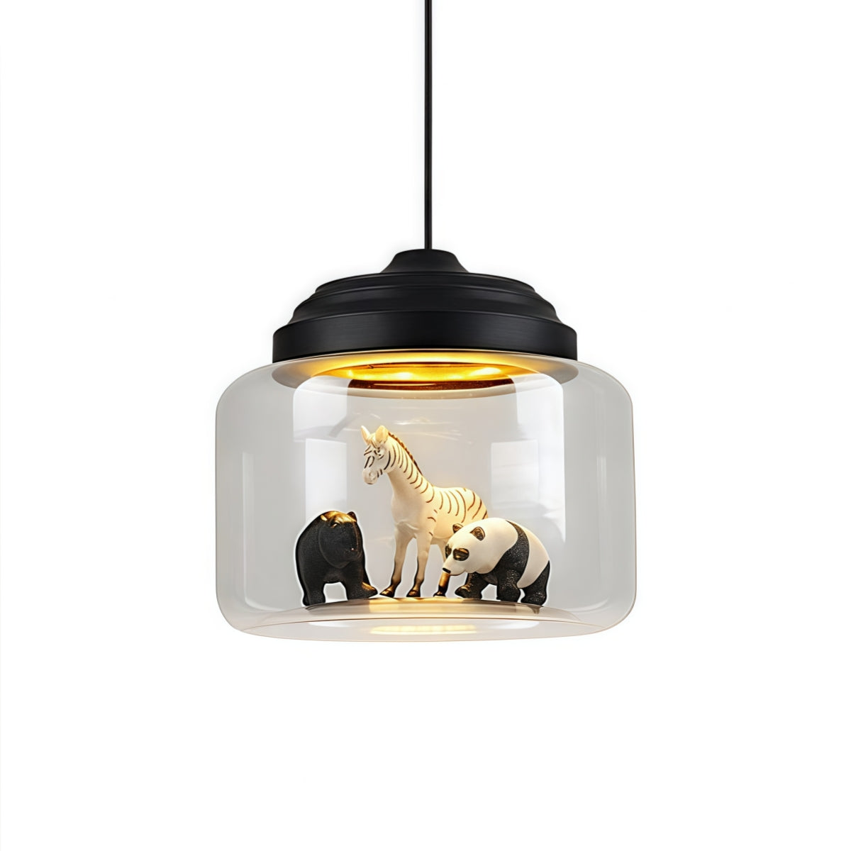 Creative Bell Jar Glass Pendant Light – Clear Zoo-Inspired Hanging Lamp