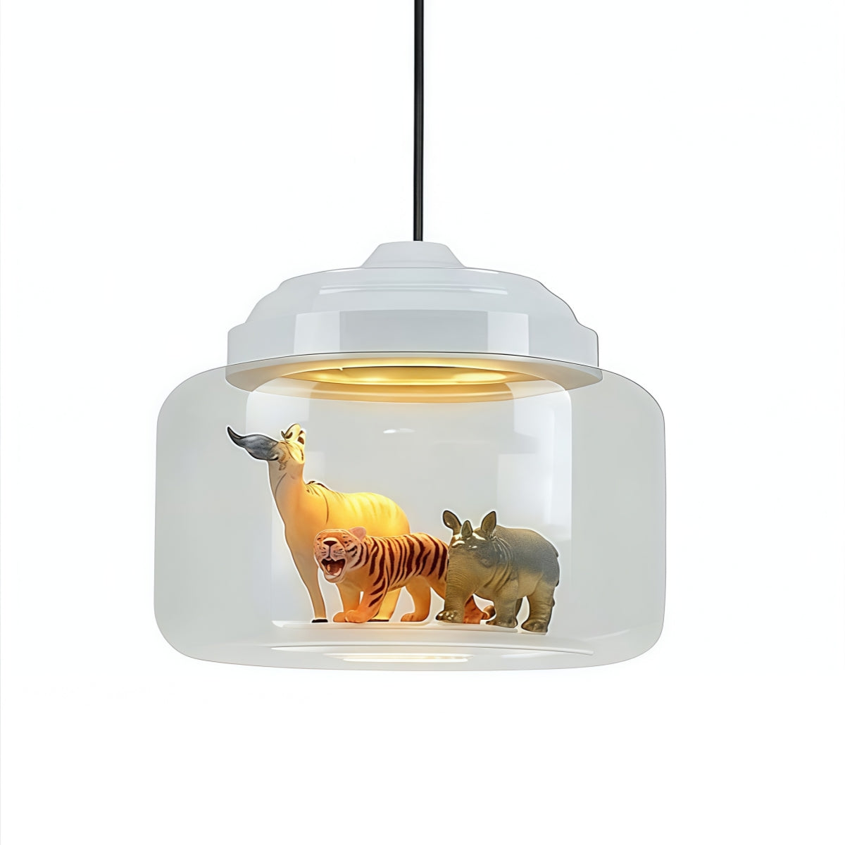 Creative Bell Jar Glass Pendant Light – Clear Zoo-Inspired Hanging Lamp