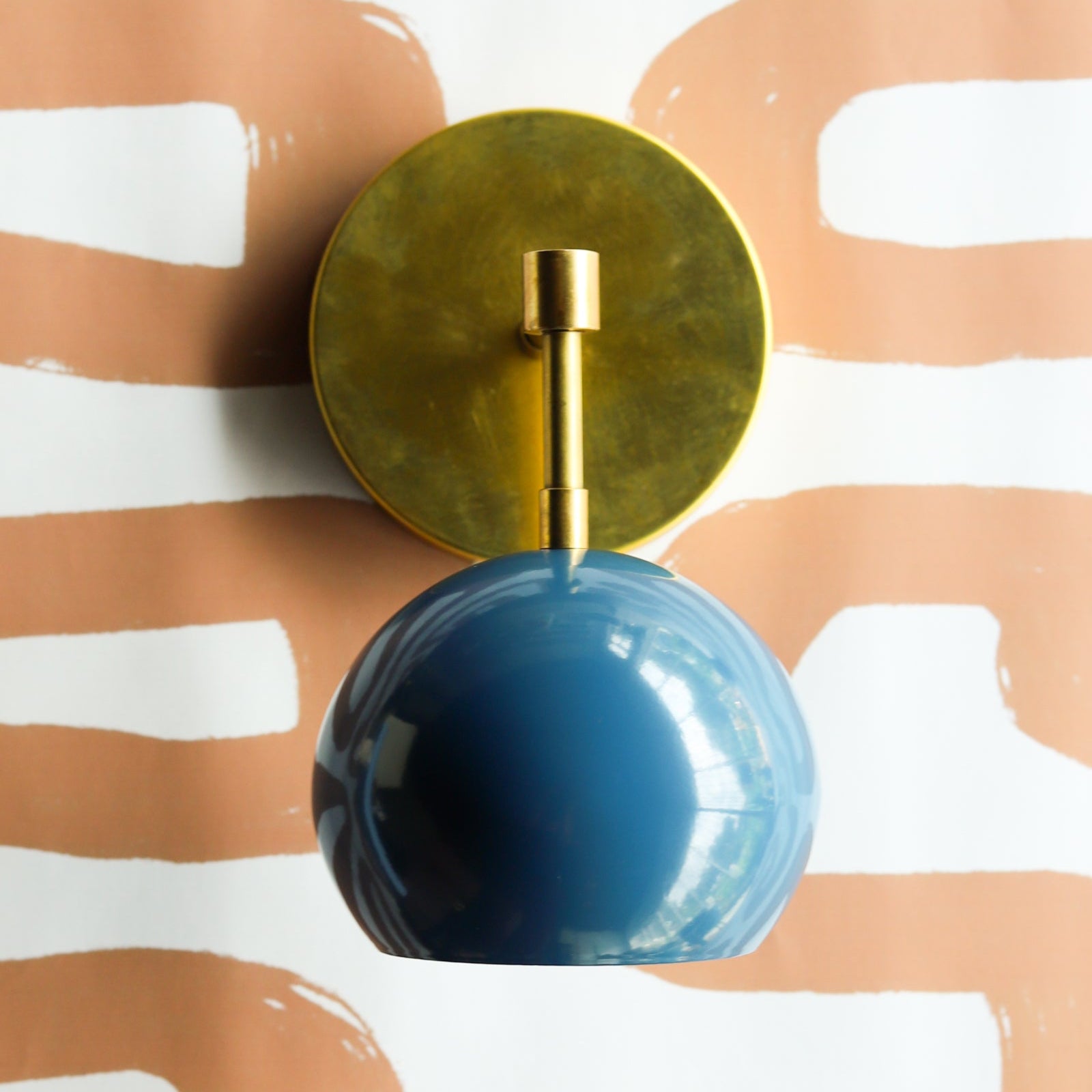 Modern Stylish Navy Globe Accent Wall Sconce