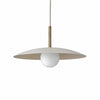 Curva Metal Minimalist Pendant Light - Modern Brass Accent Disc Shade