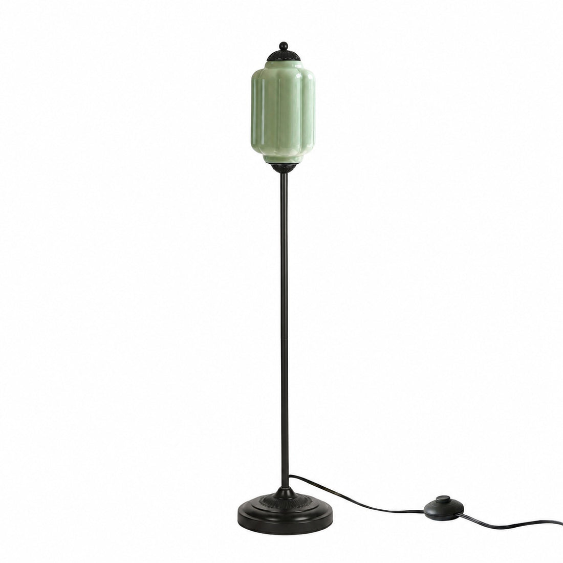 Eloise Textured Glass Pumpkin-Inspired Floor Lamp - Organic Artistry and Retro Style for Living Rooms