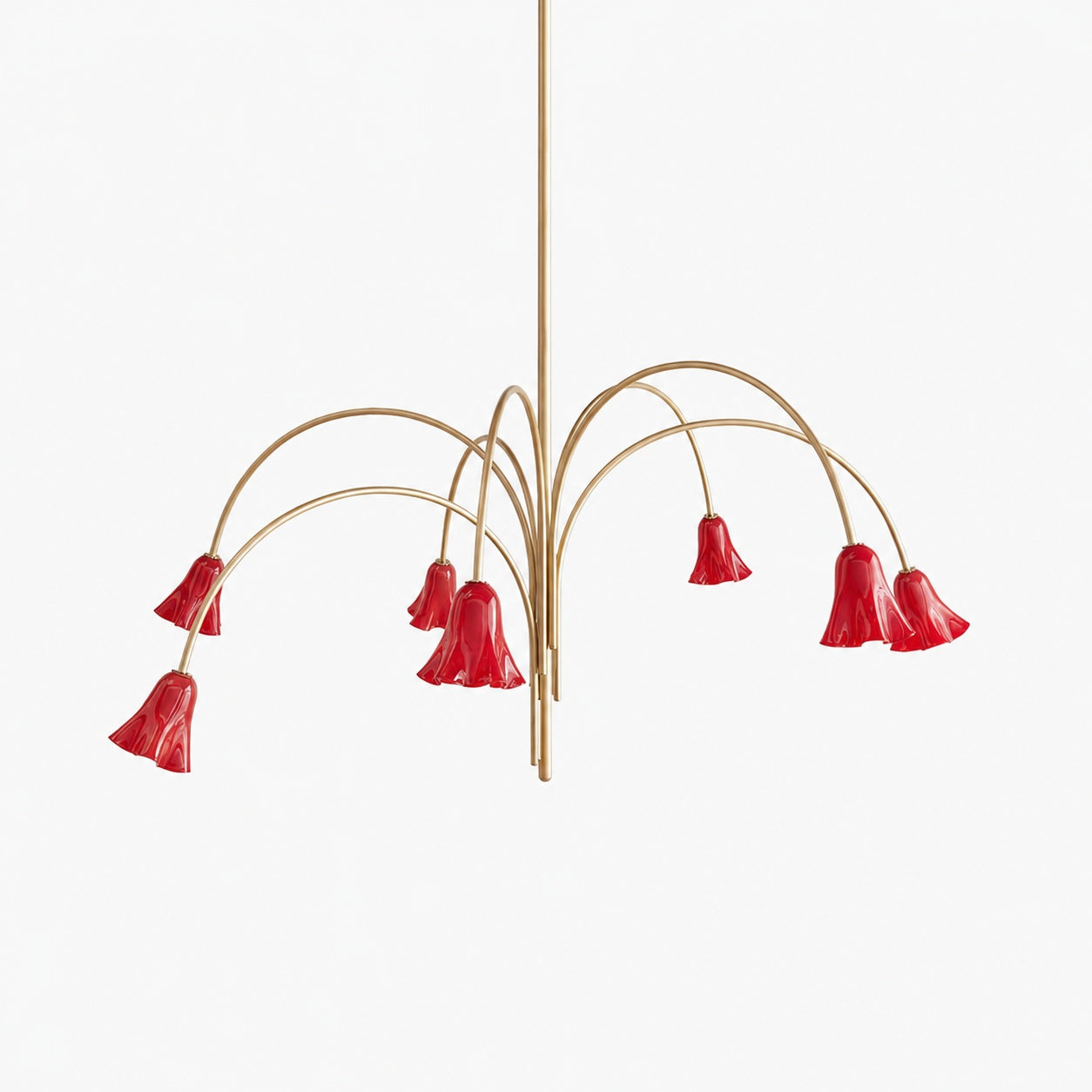 Bellina Modern Romantic Chandelier - Botanical Lily Design with Glass Flowers