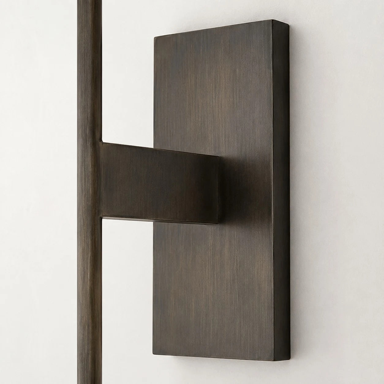 Matte black brass wall plate detail