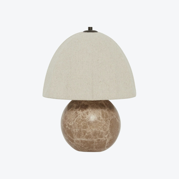 Cordove Table Lamp Sculptural Sphere Base Artistic Table Light - Linen Shade for Bedroom Living Room