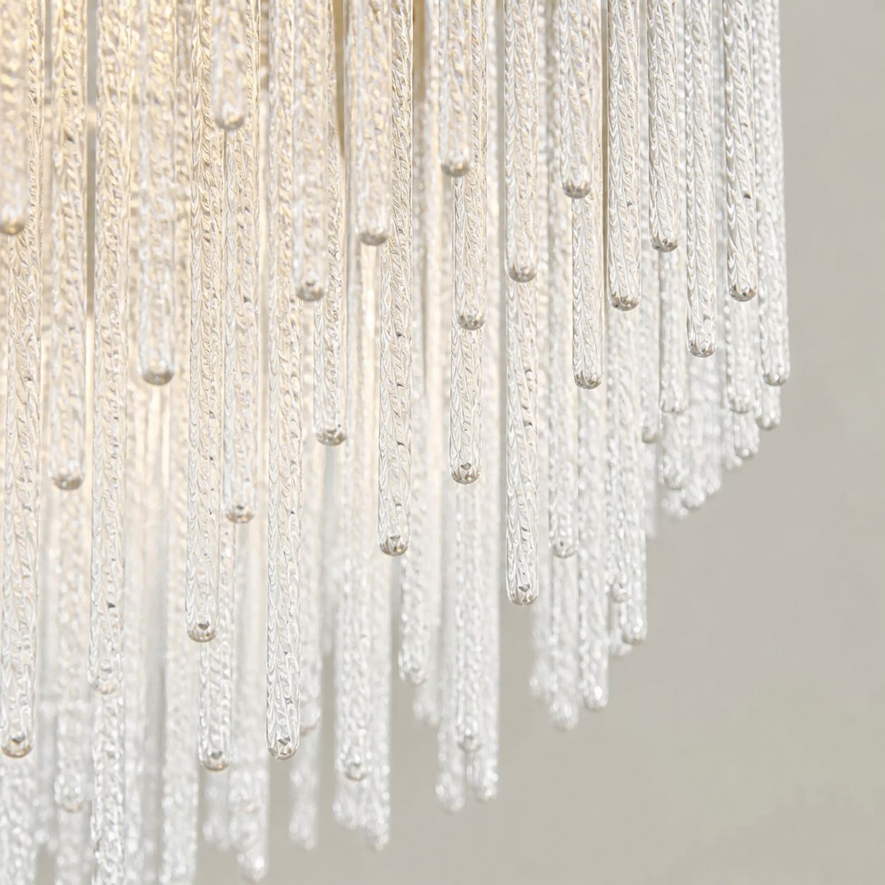 Cavara Multi-Tier Glass Rod Chandelie – Tiered Brass Pendant for Dining and Entry