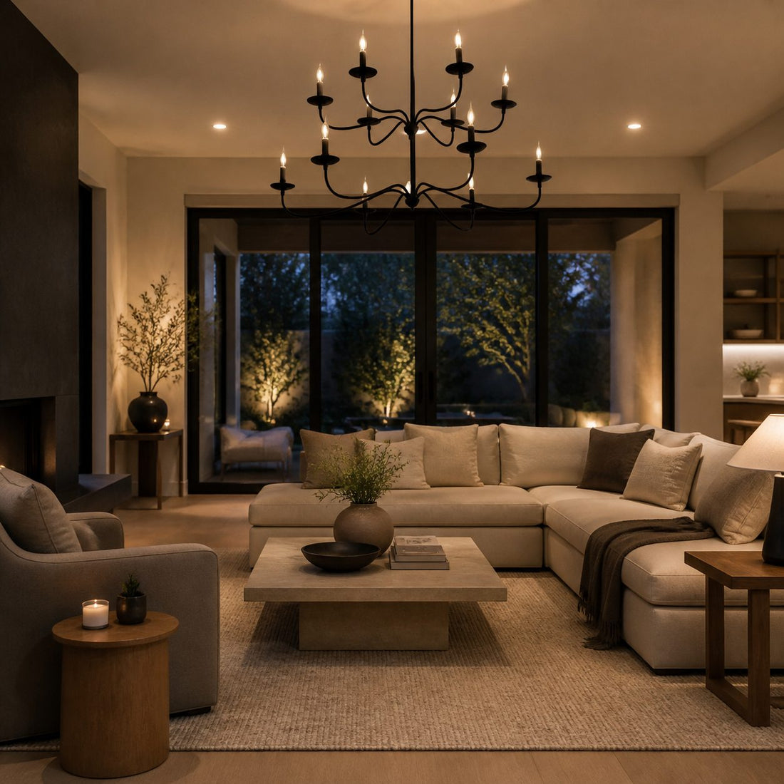 Reticula Modern Round Chandelier – Iron Frame with Open Circular Design for Dining or Entry