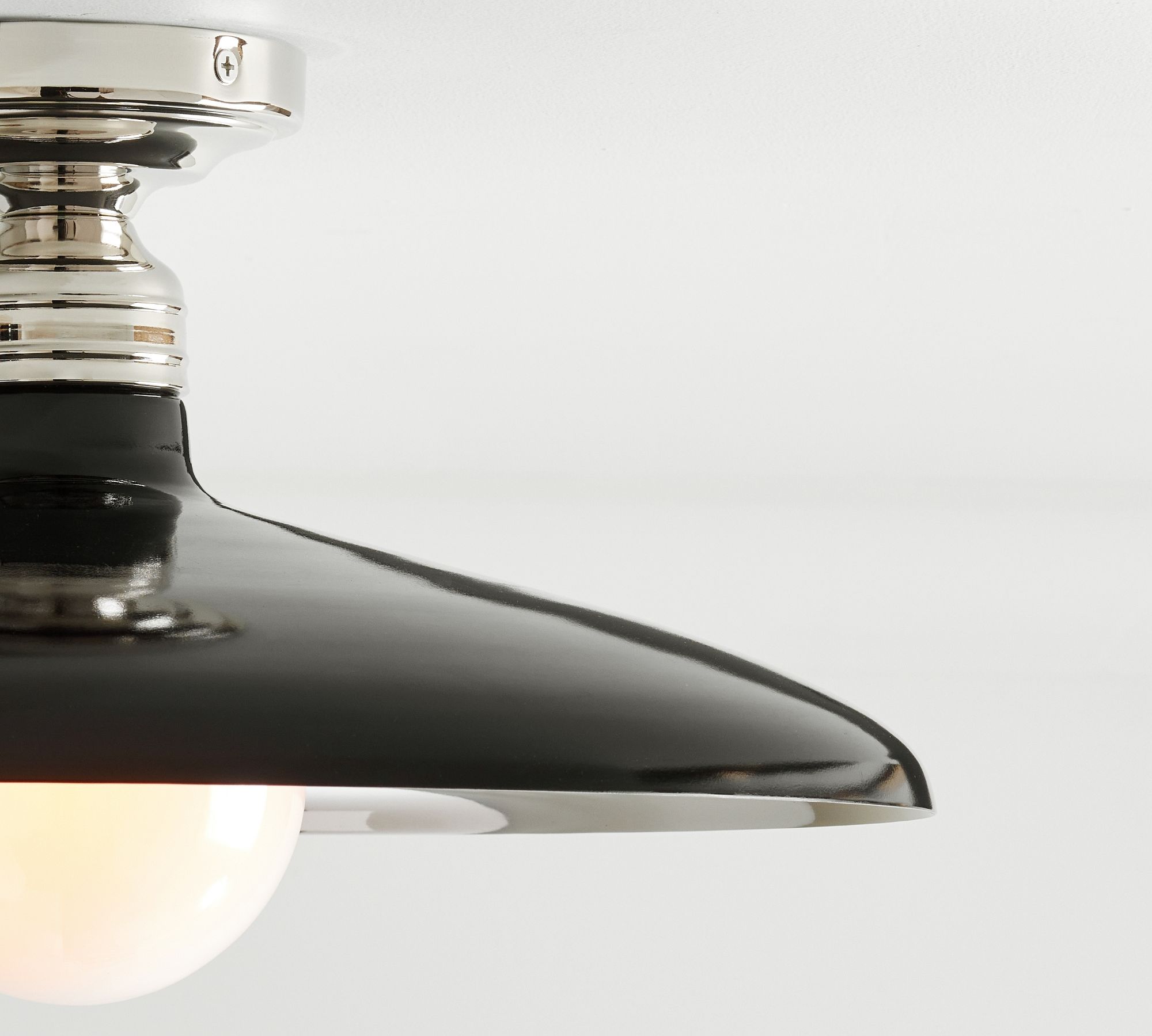 Forvara Farmhouse Metal Flush Mount Light - Black or White Ceiling Lamp