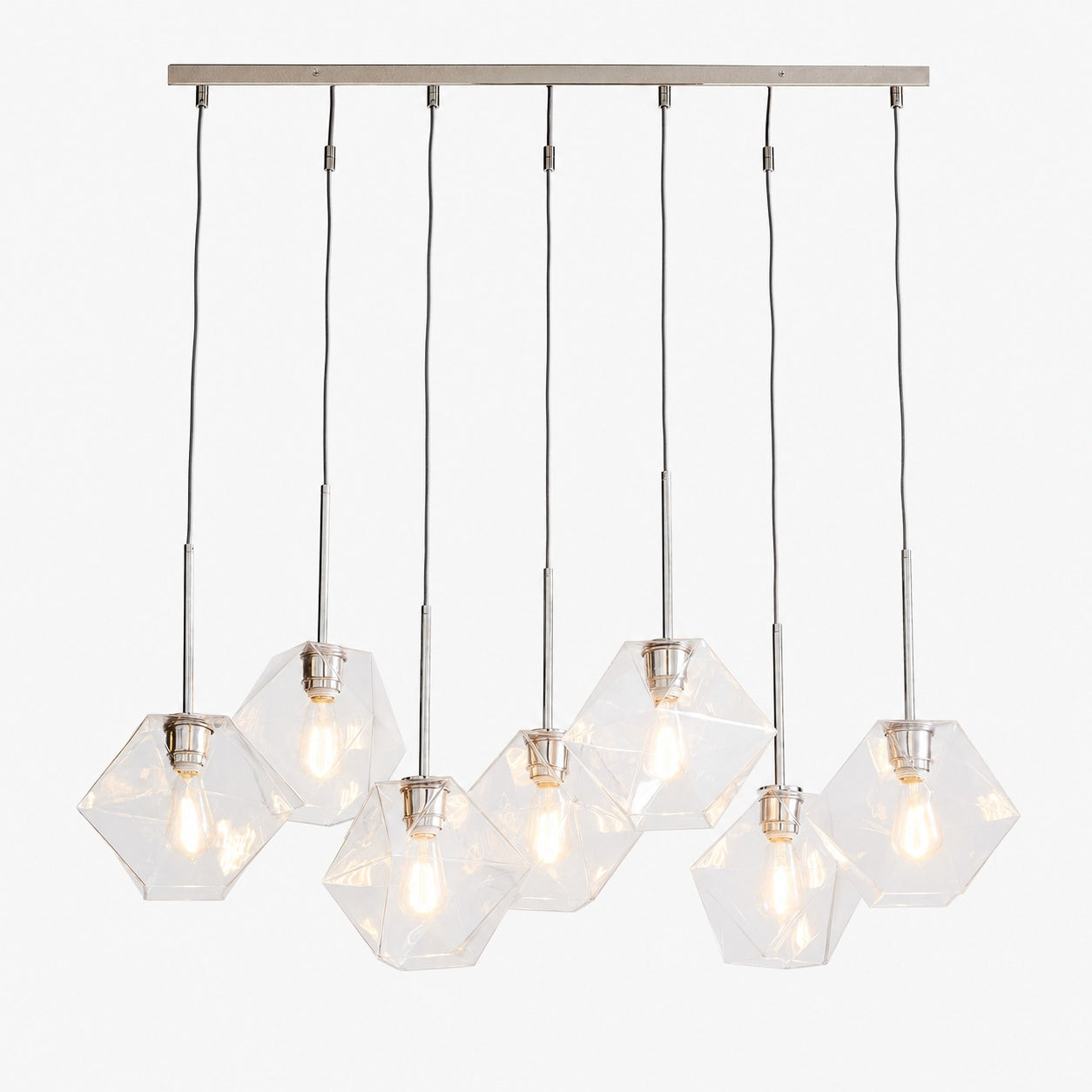 Talvior Luminous Geometric 7-Light Faceted Glass Chandelier