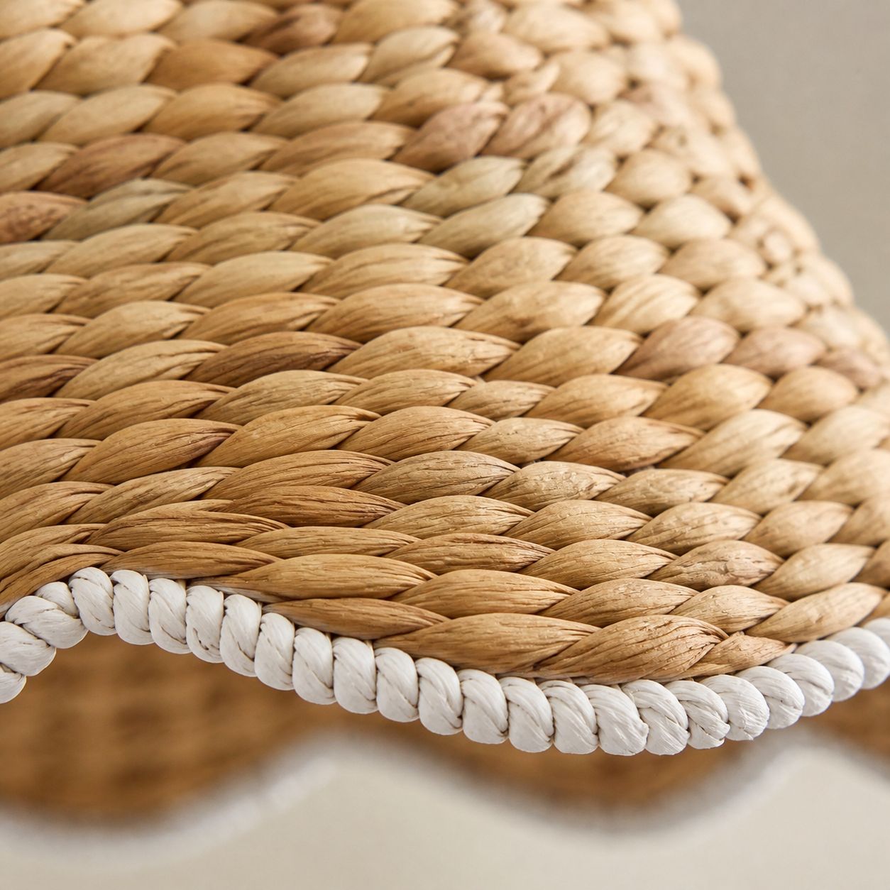 Ruvest Farmhouse Flush Mount Ceiling Light - Scallop Rattan for Warm Interiors