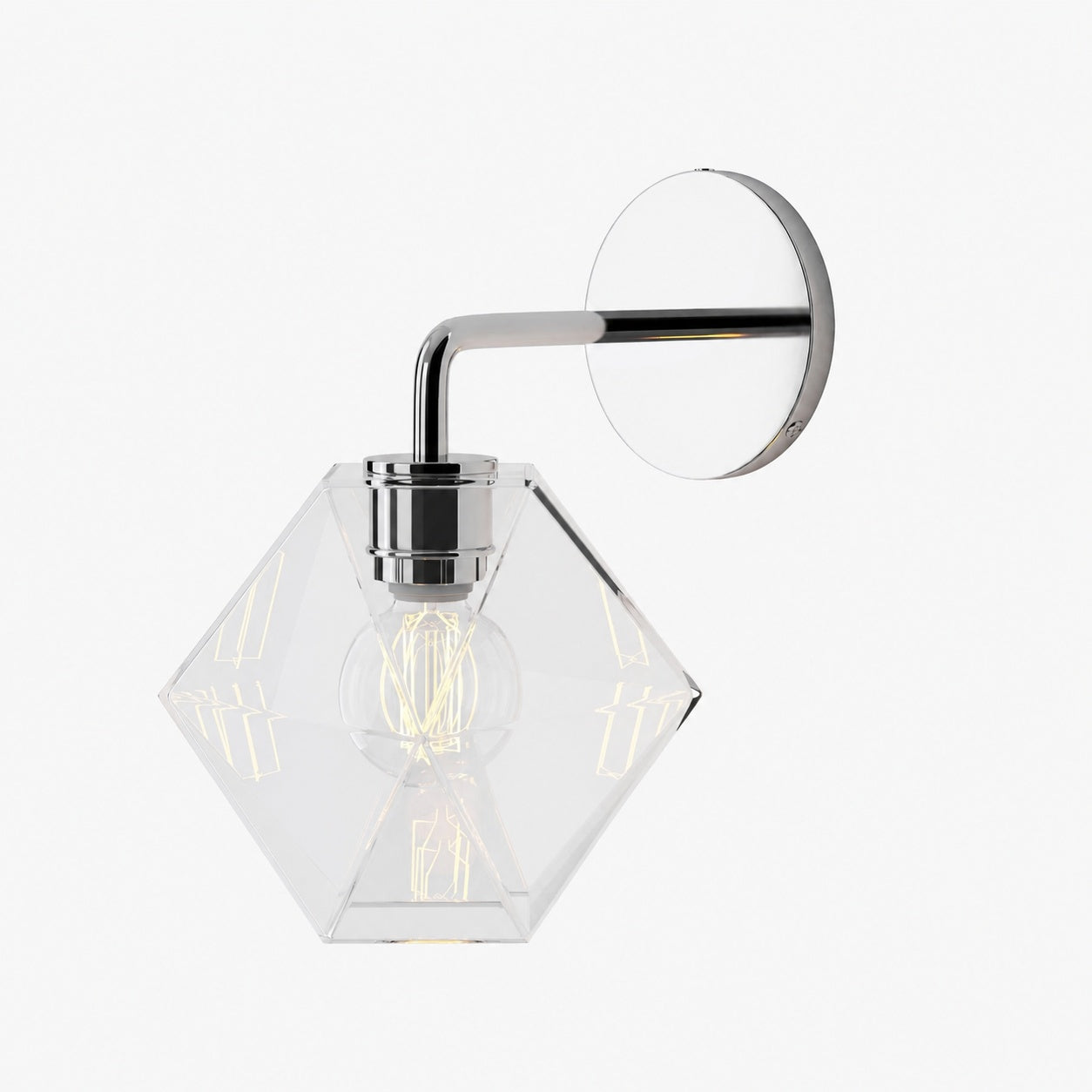Talvior Geometric Modern Bathroom Sconce - Faceted Shade Light in Luxe Finishes