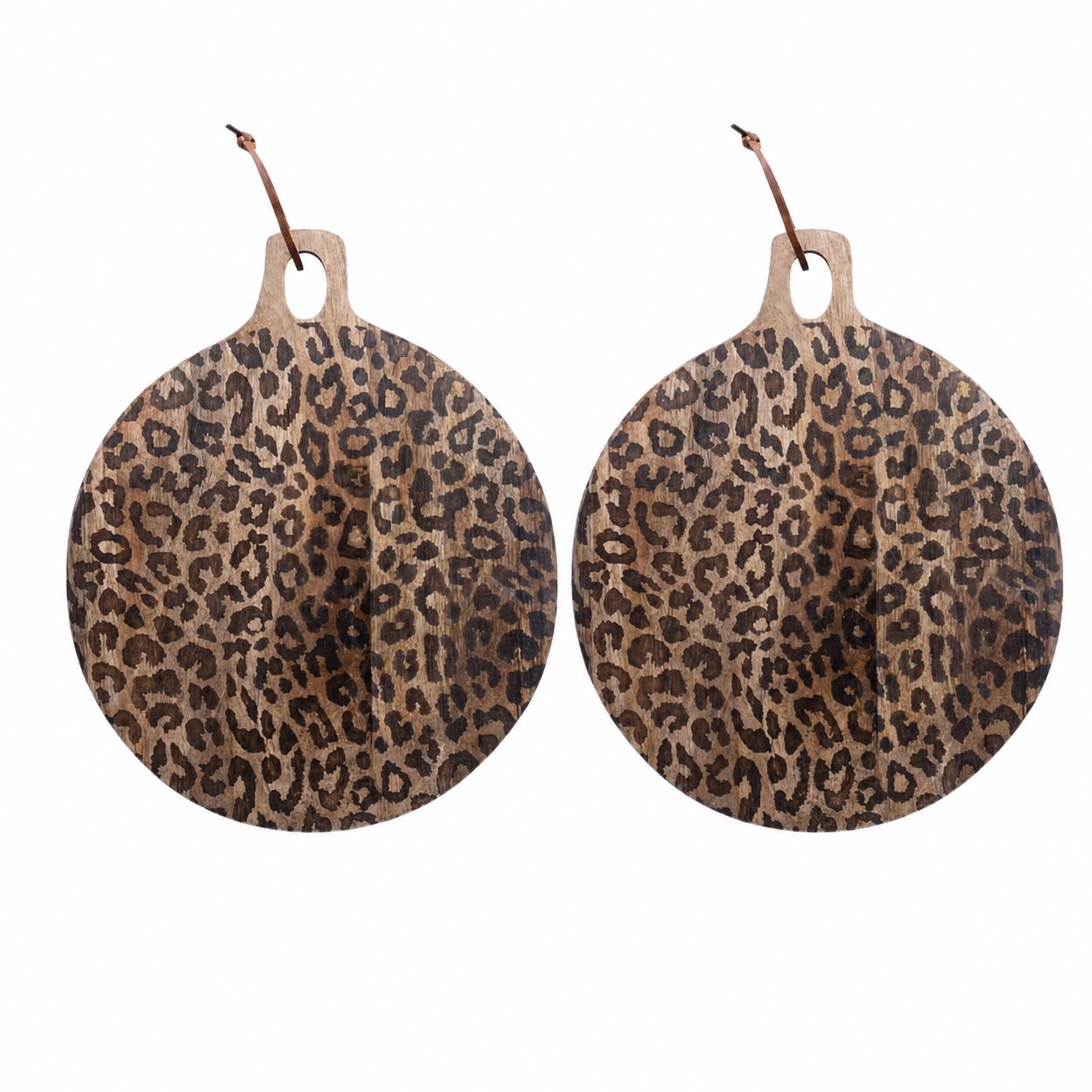 Lepwood Premium Leopard Print Sapele Wood Chopping Serving Board for Table Styling and Entertaining