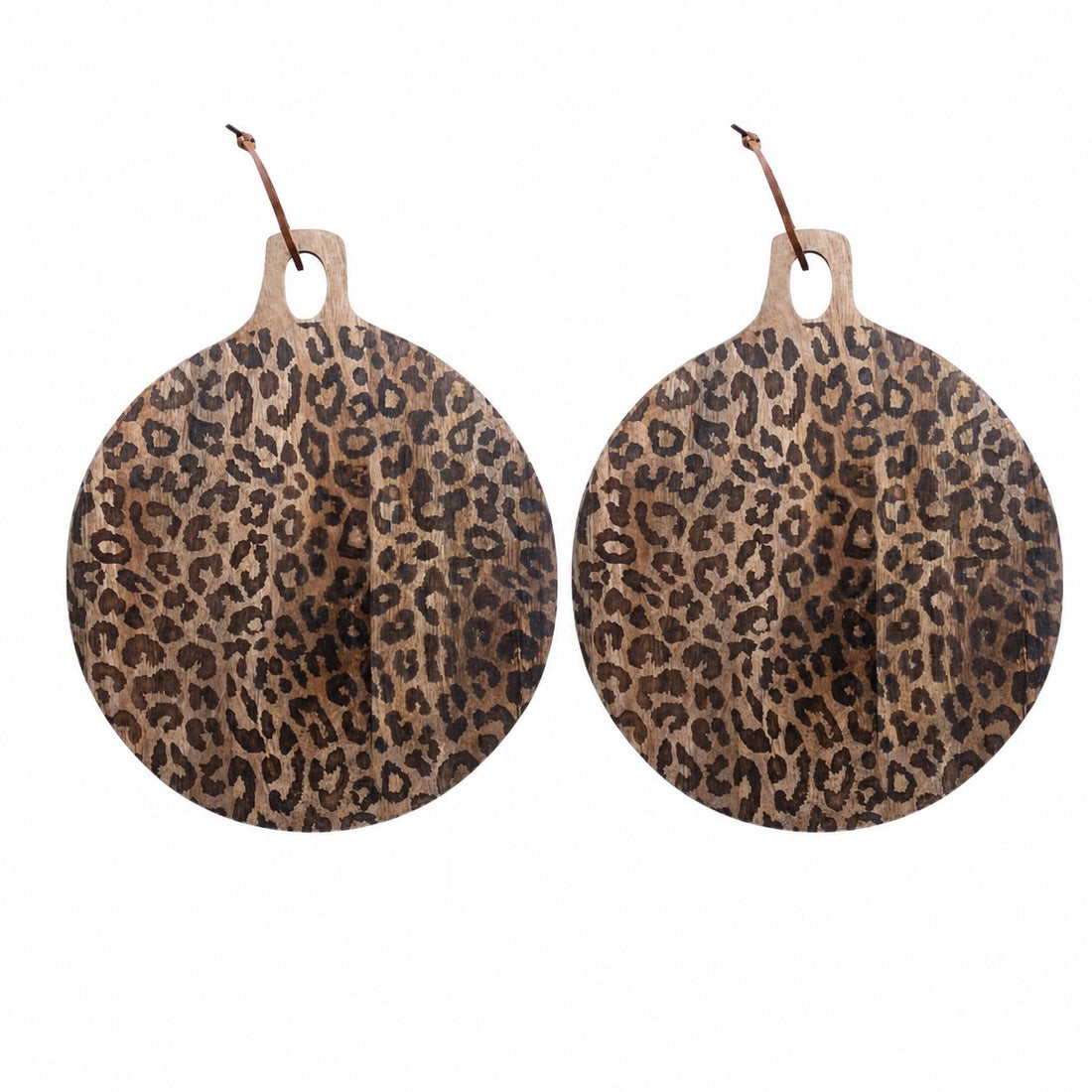 Lepwood Premium Leopard Print Sapele Wood Chopping Serving Board for Table Styling and Entertaining