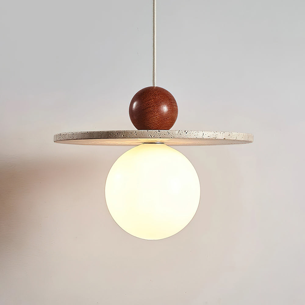 Retro Decor Cave Stone Disc Pendant Light