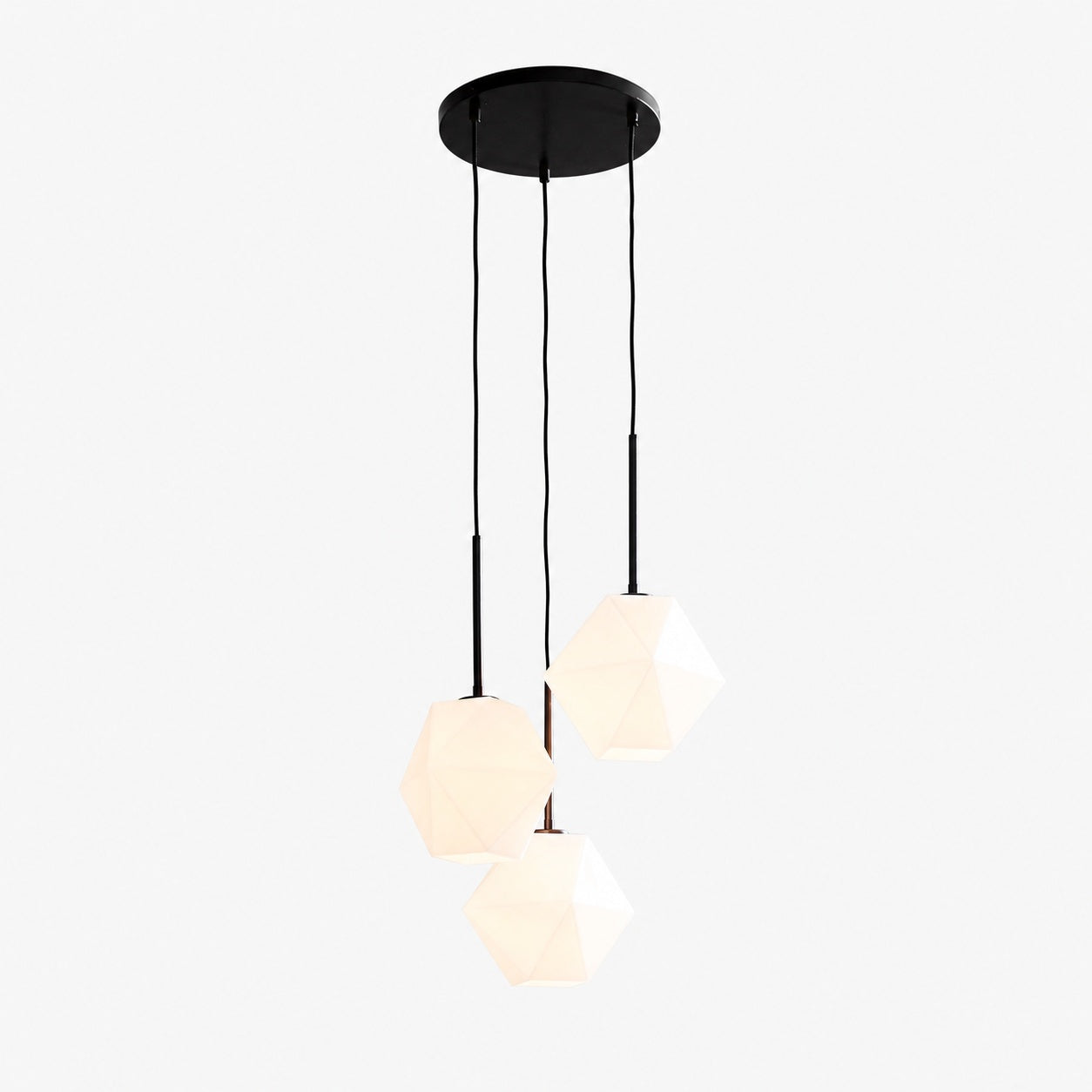 Talvior Sculptural Lighting - 3-Light Faceted Chandelier in Versatile Finishes | Explore Collection