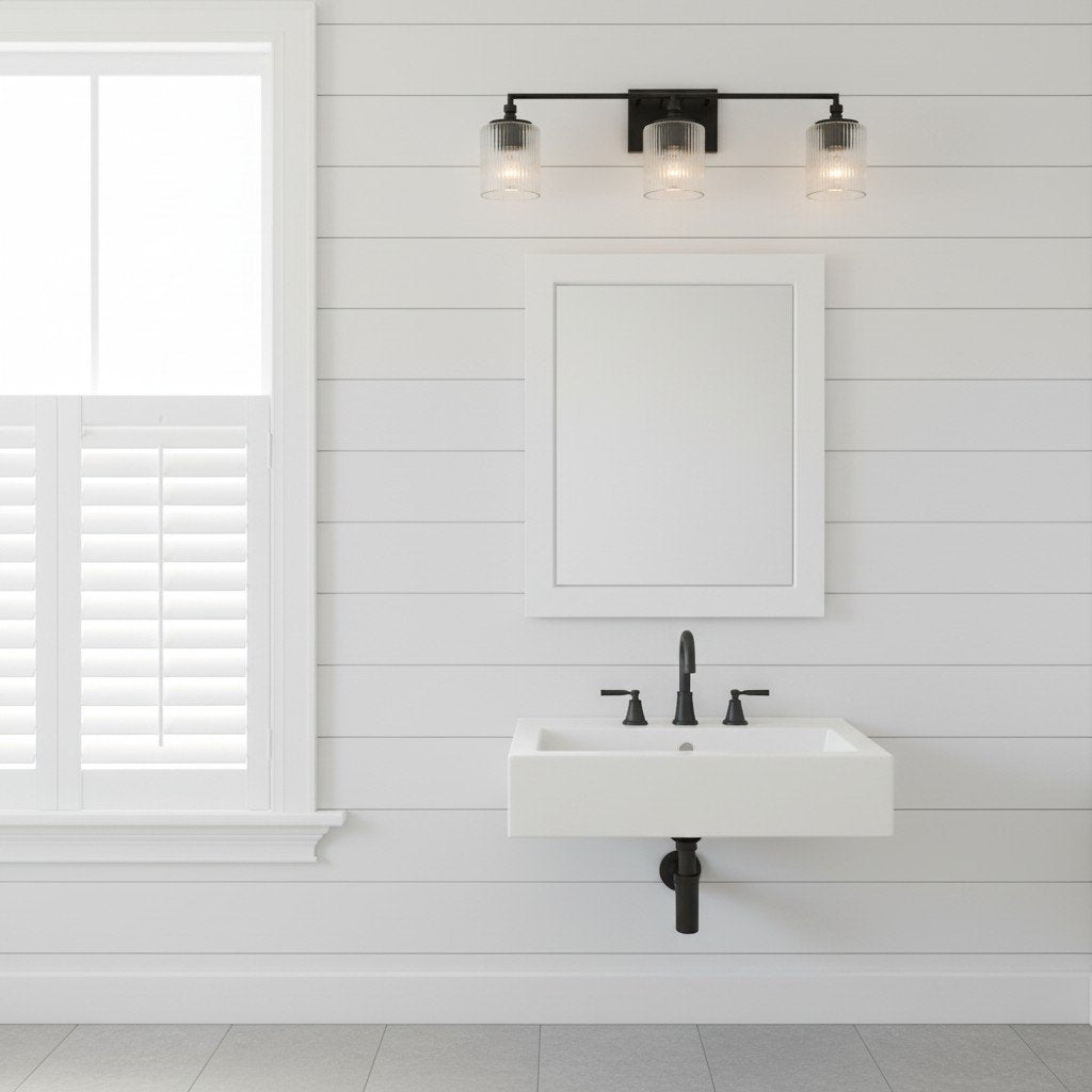 Lirra 3-Light Vanity Light Dimmable Glass Metal - Modern Design for Bathroom and Bedroom