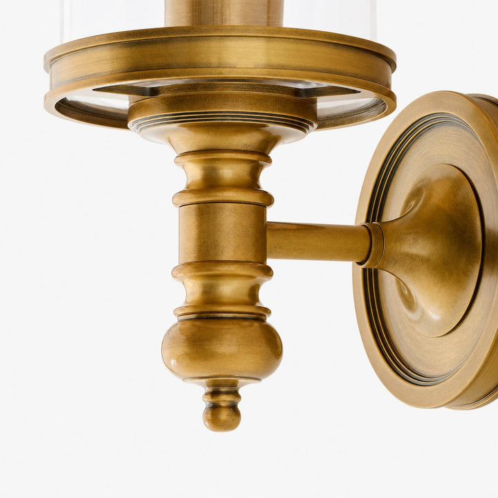 Driscoll Glass Cylinder Sconce - Classic Iron Wall Lamp with Clear Glass Shade