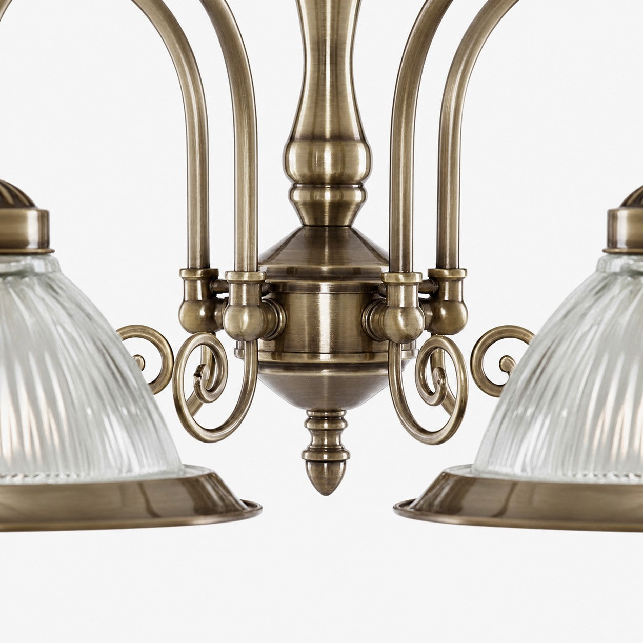 TF Vintora Ribbed Glass Pendant Light – Elegant Metal Trim for Kitchens, Dining Areas and Hallways