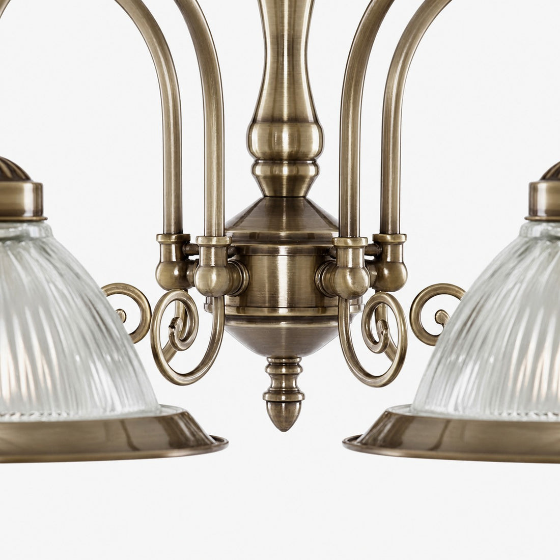 TF Vintora Ribbed Glass Pendant Light – Elegant Metal Trim for Kitchens, Dining Areas and Hallways