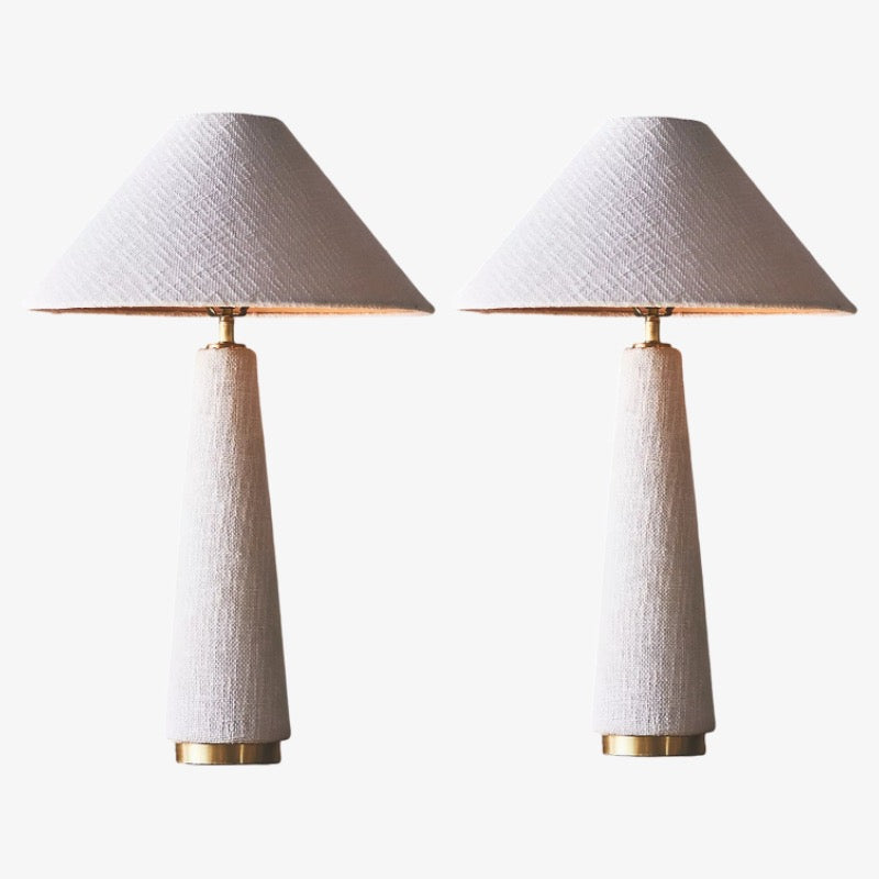 Ceruna Cone Shaded Table Lamp - Elegant Fabric for Living Room and Entryway