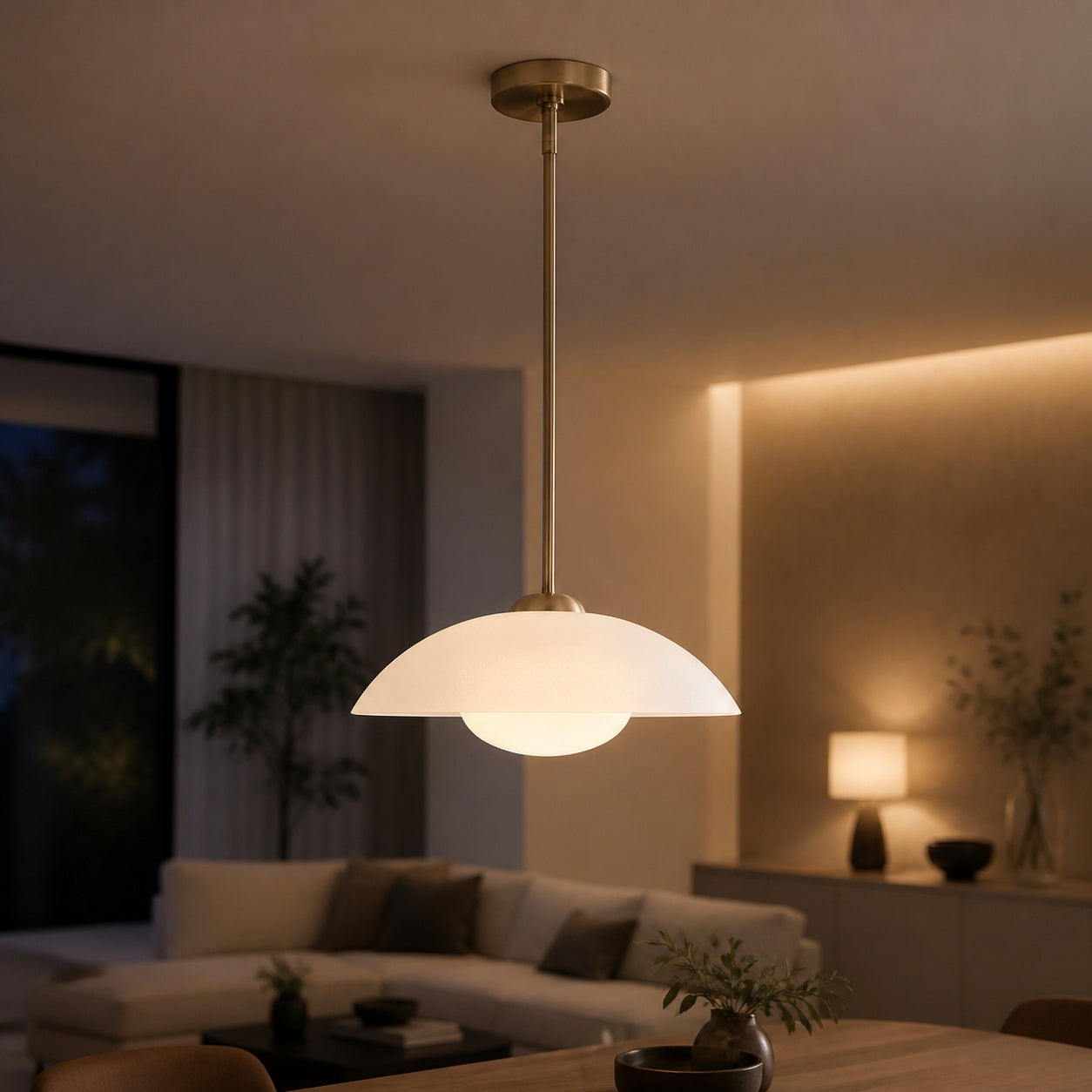 Elorina Pendant Light - Perforated Metal Shade, Champagne Bronze