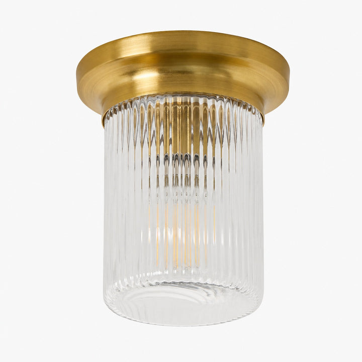 Rivora Fluted Glass Flush Mount – Ribbed Durable Ceiling Light