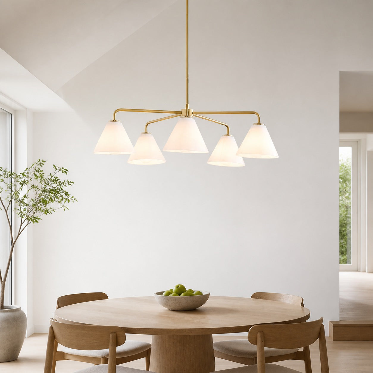 Conica Sculptural 5-Light Cone Chandelier - Modern Glass Lighting for Home