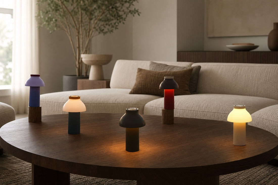 Modern Portable Table Lamp – Minimalist Rechargeable Light for Indoor Outdoor Use