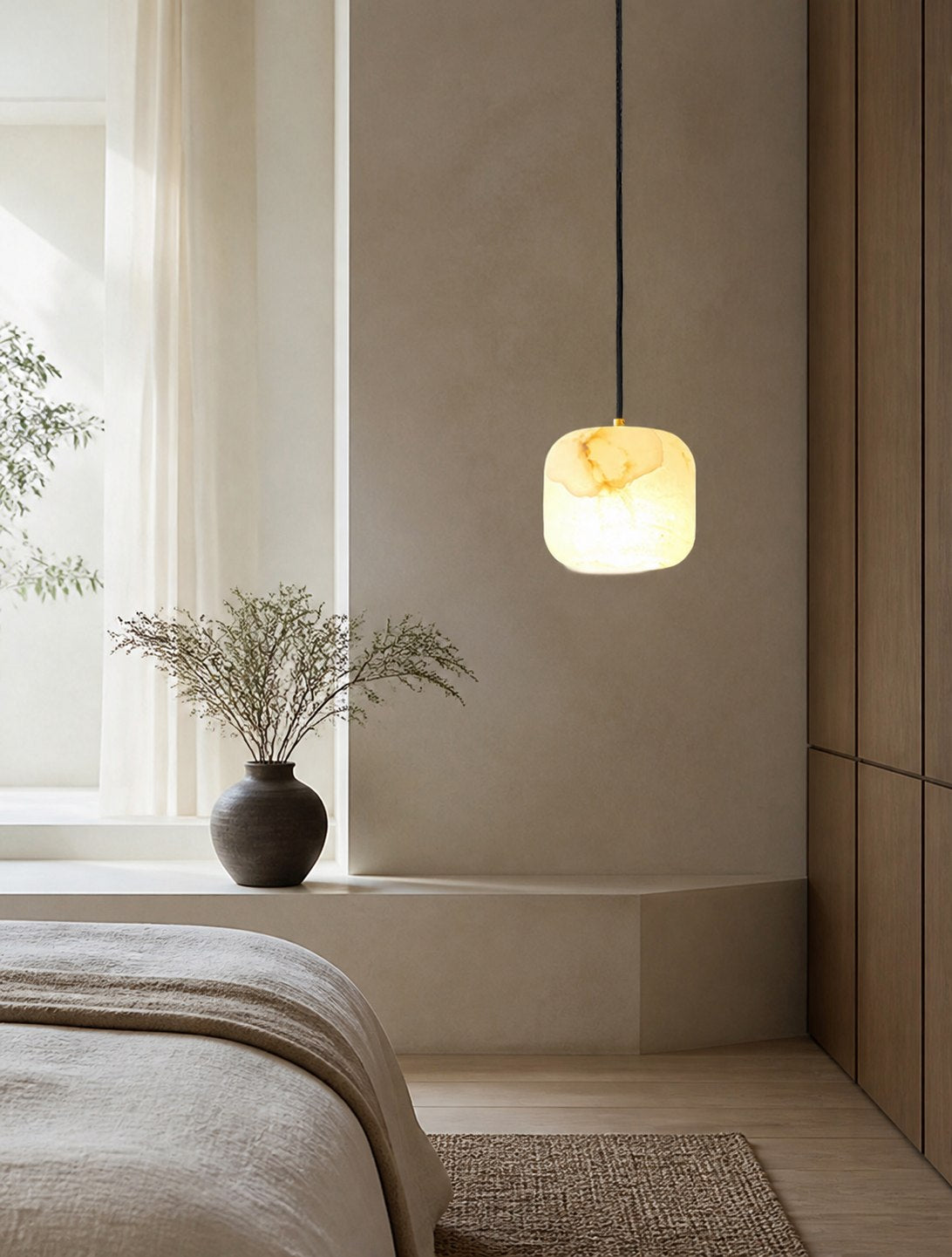 Alabaster Bedside Pendant Light