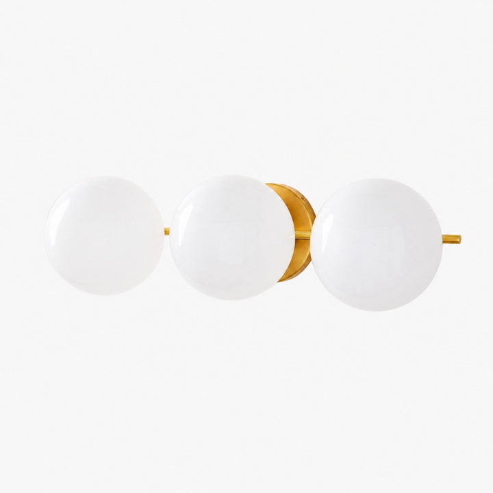 Alessora Mid-Century Modern 3-Light Wall Sconce - Metal Frame White Glass Globes