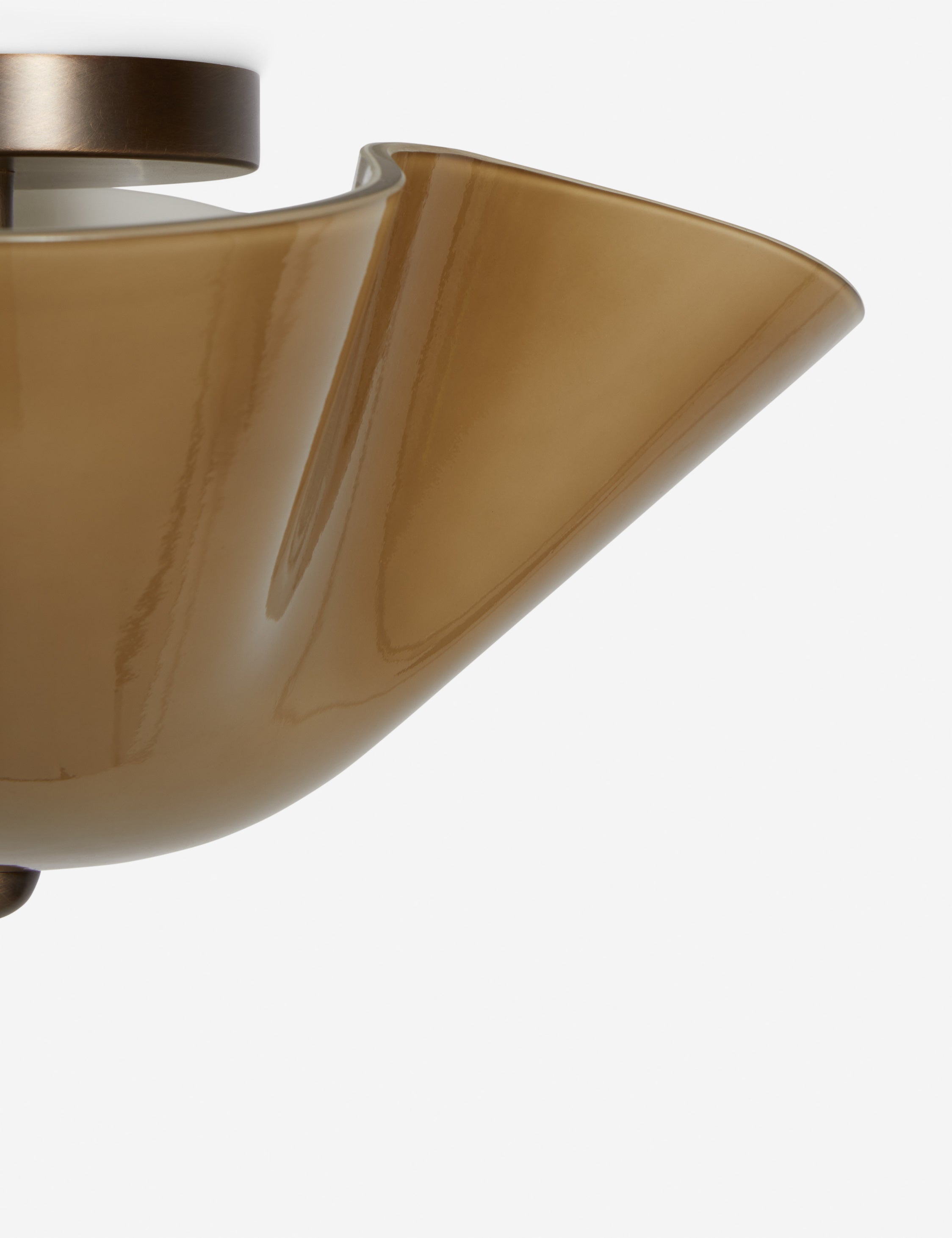 Bellina Glass Flush Mount Ceiling Light - Brass Accent Modern Fixture