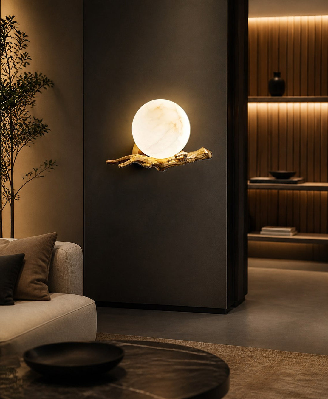 Retro Twigs Alabaster Wall Lamp