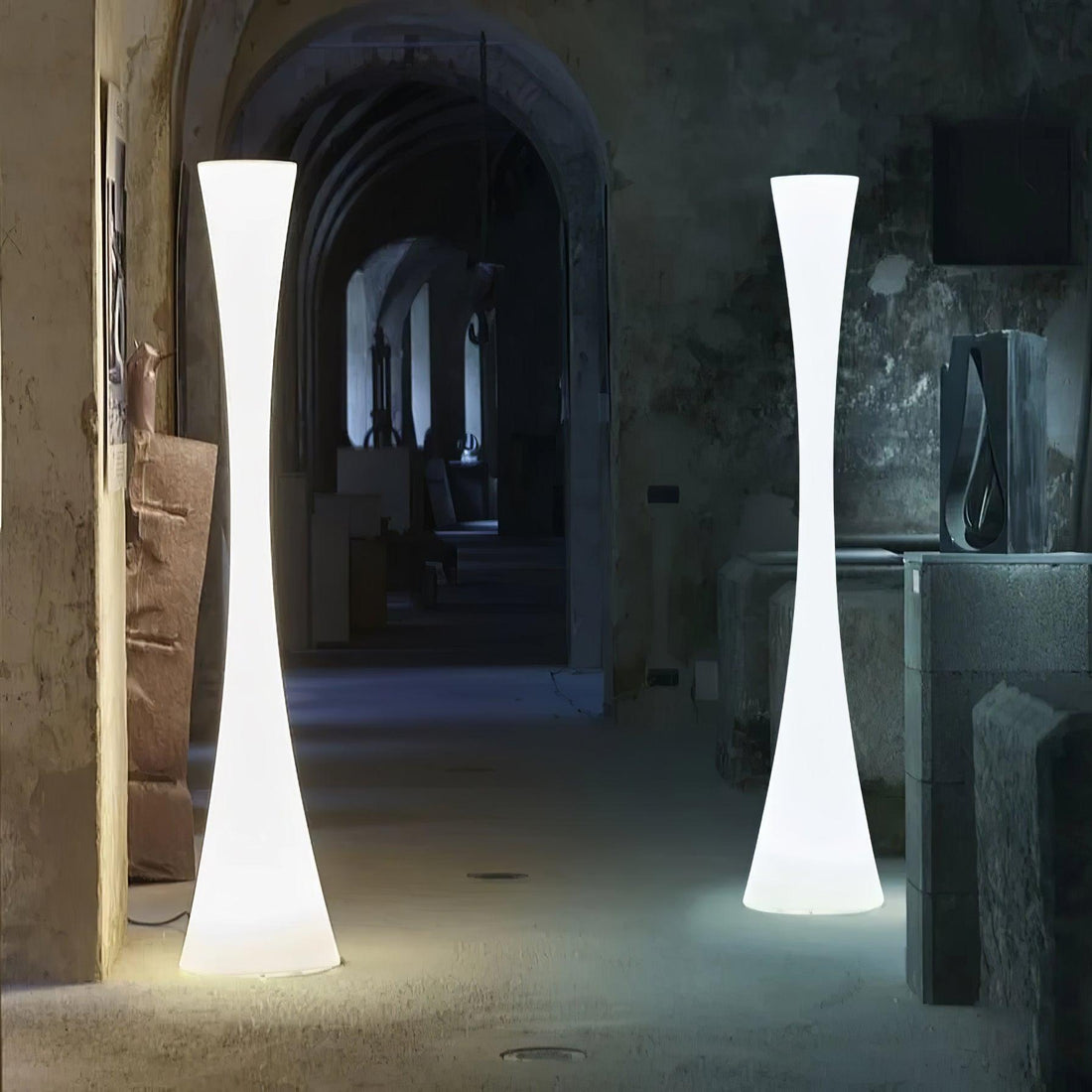 Romantic Simple White Column Floor Lamp