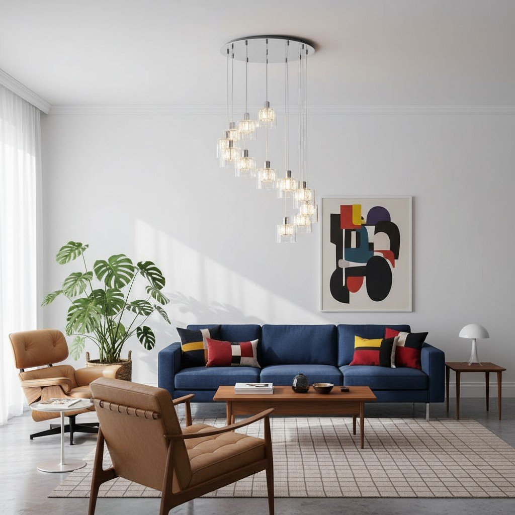 Glomara Sculpted Metal Pendant Lamp – Transitional Sconce Ambient Lighting for Bedrooms and Entryways