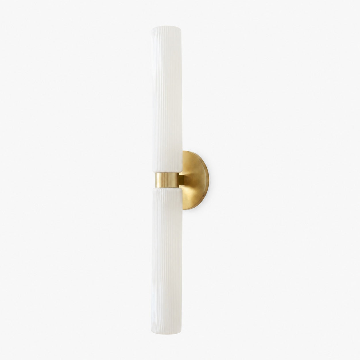 Rivora Modern Fluted Glass Wall Light - Double Short Indoor Outdoor Sconce
