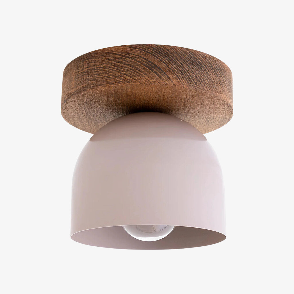 Metio Dome Modern Rustic Ceiling Light - Wooden and Metal Fusion