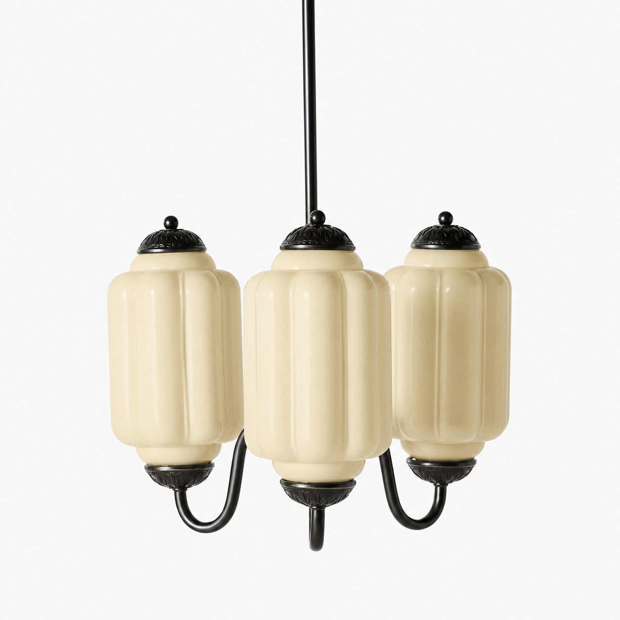 Eloise Vintage Glass Chandelier - Milk Glass Home Accent