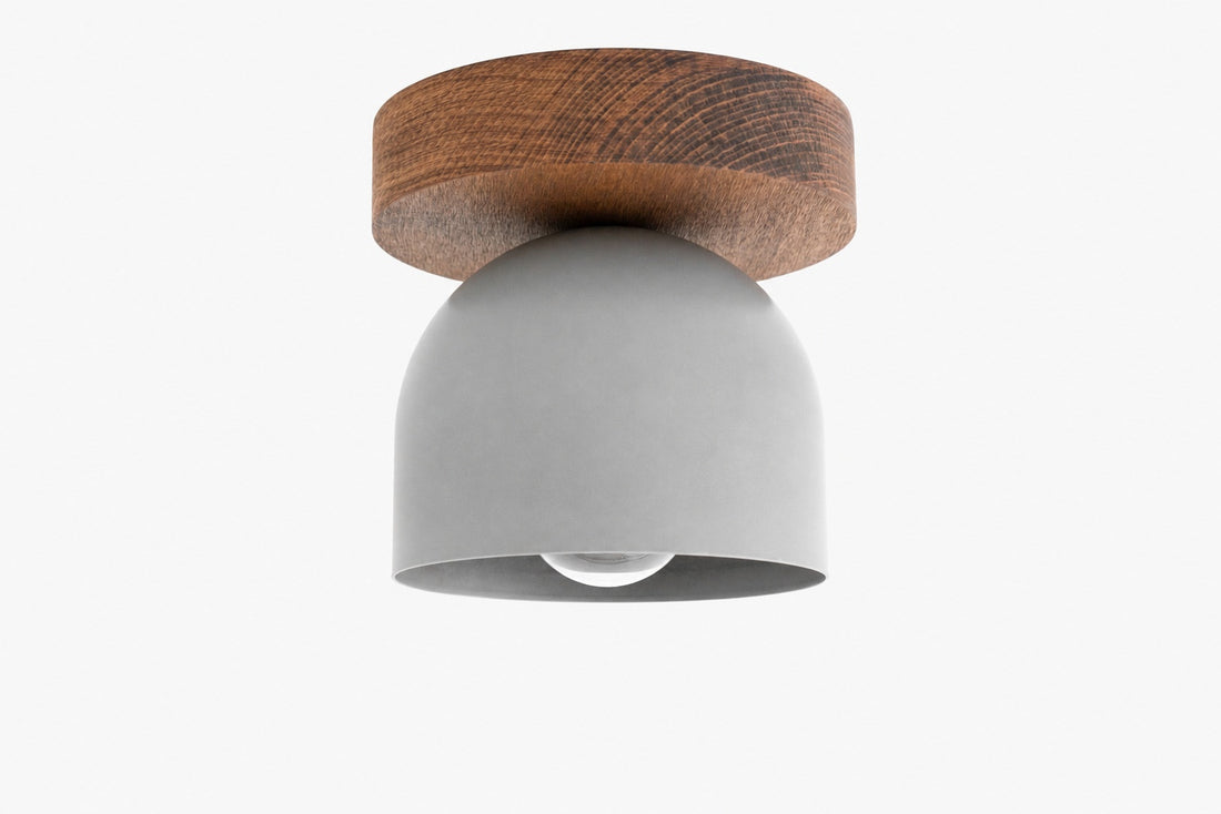 Metio Dome Modern Rustic Ceiling Light - Wooden and Metal Fusion