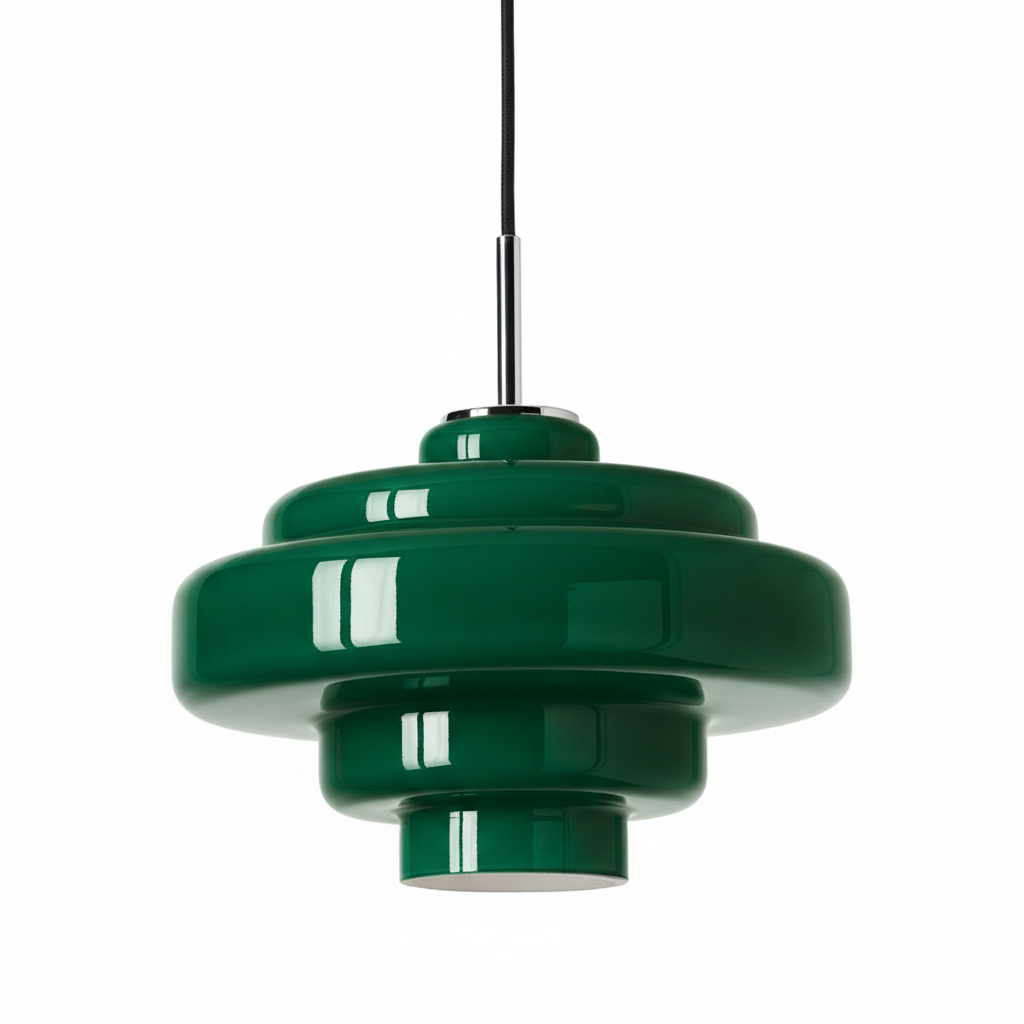 Koloro Elegant Retro Glass Pendant Light – Adjustable Length for Living Room & Hallway