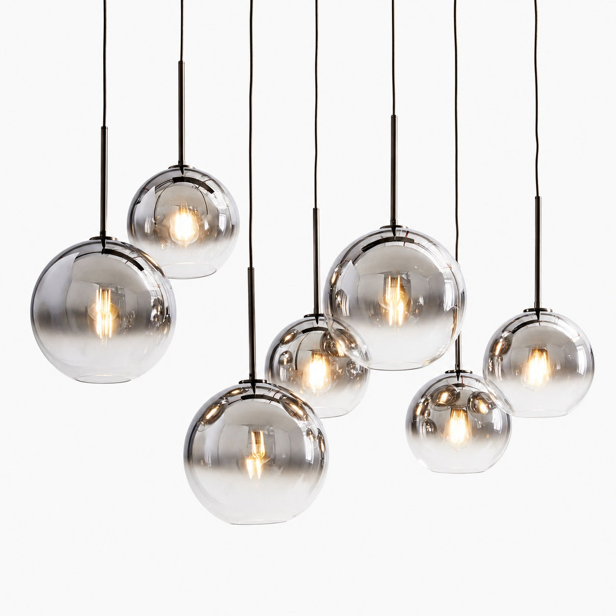 Selvion Elegant 7-Light Globe Chandelier – Glass Pendant Light