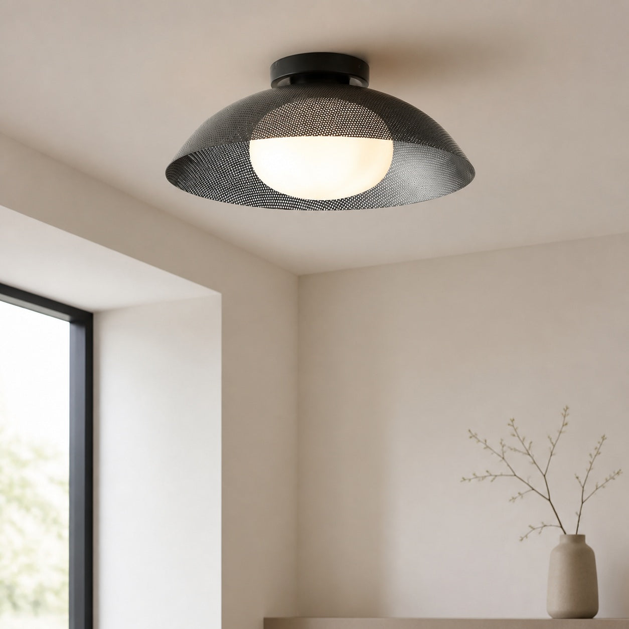 Elorina Flush Mount Glass/Metal Ceiling Light - A Stylish Fixture for Modern Spaces