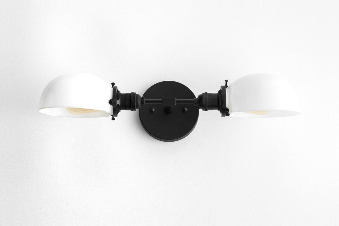 Luminara Luxury Opal Glass Dual Vanity Fixture – Multi Finish Wall Sconce for Mirror Lighting