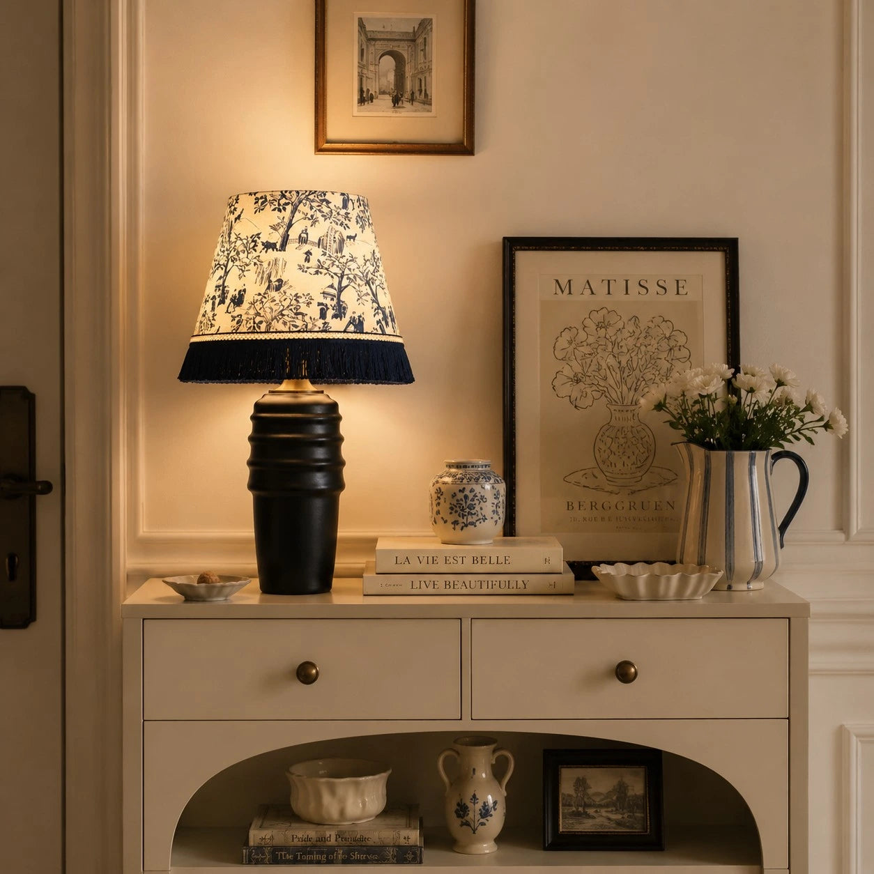 Embroidered Ceramic Table Lamp