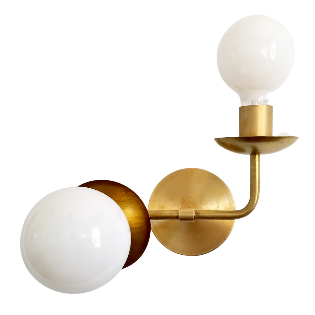 Asymmetric Wall Sconce - Brass & Chrome Modern Lighting Accent