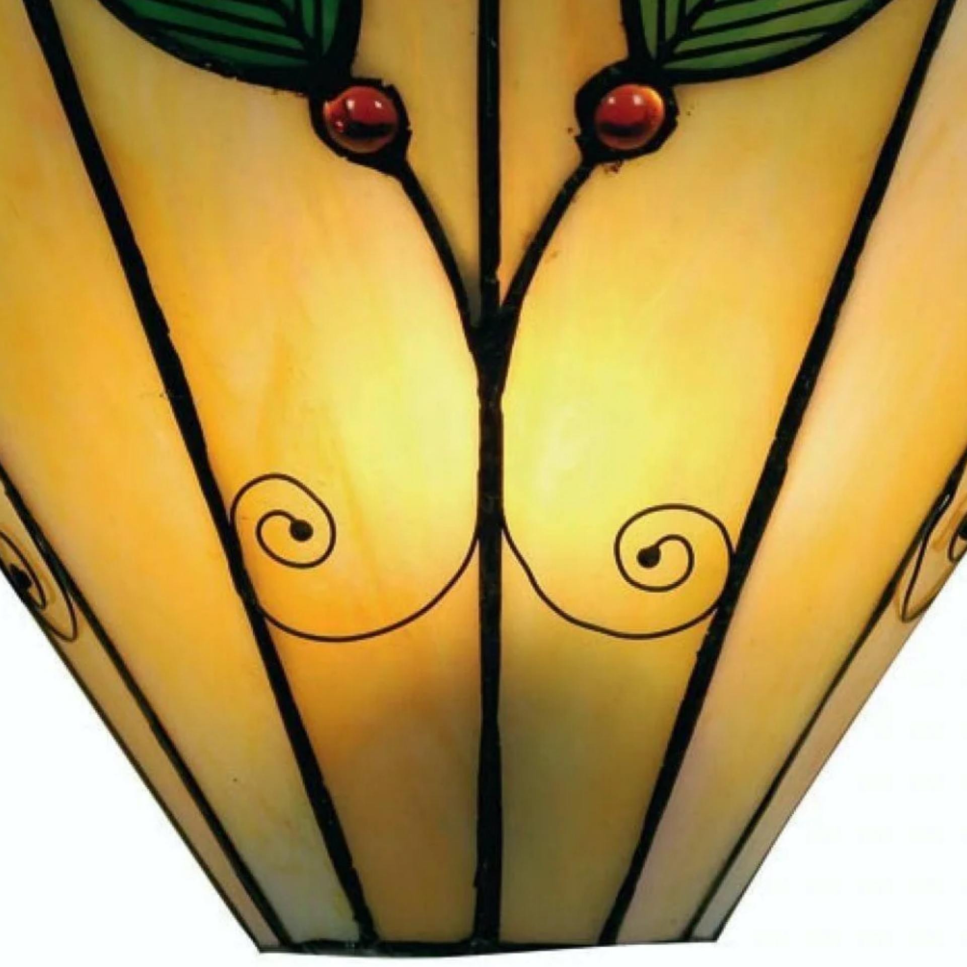 TiffStar Art Nouveau Leaf Motif Tiffany Wall Sconce - Vintage Inspired Accent Lighting for Hallway and Living Room